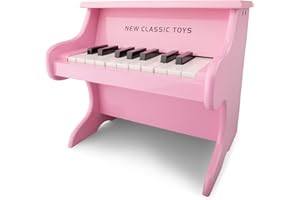 New Classic Toys Drewniane pianino zabawkowe - 18 klawiszy - czarne - w tym książka muzyczna