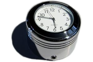 Time 4 Bikes British Made Grooved Triumph Bonneville®, or Thruxton Billet Stem Nut Cover with Clock (White Face)