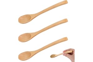Lotbun – Juego de 3 cucharillas de café de madera natural, ecológicas, utensilios, mango largo, multiusos, cuchara para mezclar, utensilios, ecológica, té y miel