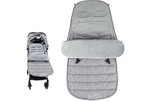 LUFEIS Cosytoes Footmuff, 4-in-1 Universal Footmuff for Pushchair, Pram, Stroller & Buggy, Thickened Baby Stroller Sleeping Bag, Fleece Lined Windproof Pram Bunting Bag for Warm Cosy Toes, Grey