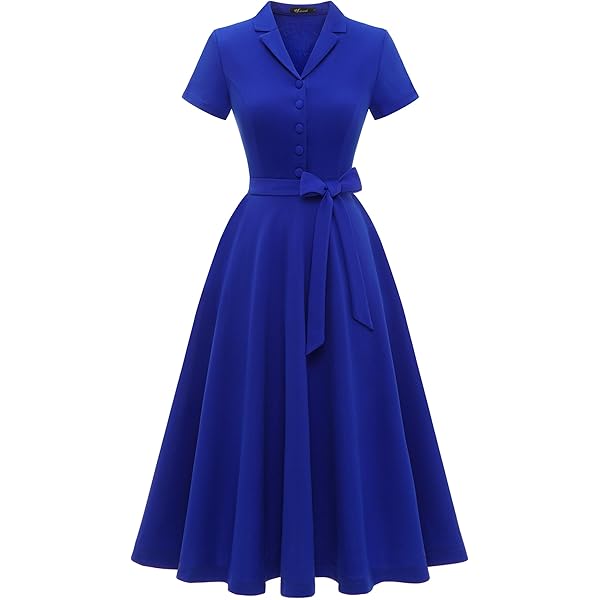 IQYU Jaren '50-jurk voor dames, vintage, petticoat, zomerjurk, rockabilly, feestjurk, feestelijke cocktailjurk, baljurk, swing-avondjurk, met polkadots, A-lijn, knielang, 2023, vintage avondjurk, XL