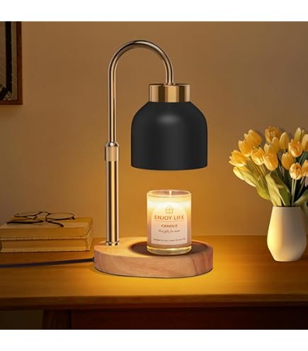 OKYUK Scaldacera Elettrico Dimmerabile - Lampada Per Candele Profumate Con 2 Lampadine, Sicuro Senza Fiamma, Design Champagne - Foto 3