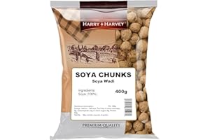 Harry Harvey Soya Chunks 400g (Soya Wadi) | High Protein Vegetarian Meat Alternative & Plant Based Protein | Texture-Rich Soyabean Chunks for Curries, Stir-Fries & Healthy Meals
