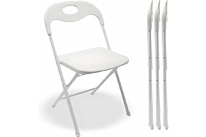 Huacan 4 Pack White Folding Chair - Portable Stackable Commercial Foldable Chair Reinfoced Steel Frame for Comfortable Event Chair-Lightweight Folding Chair (White, 4 Pack)