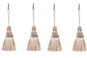 Fenghuangwu Colorful Tassel Key Tassel DIY Accessories for Curtain and Home Decoration 4 Packs (Mix Pink)
