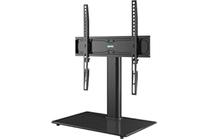 Bontec TV Ständer Höhenverstellbar Für 24-60 Zoll LCD Led OLED Fernseher, Vesa 400x400 mm, Max. 45KG, Universeller TV Standfuss Mit Sicherheitsglas, Kabelmanagement, Für Büro, Gaming