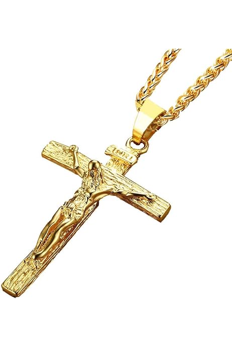 Across Stainless Steel Jesus Crucifix 