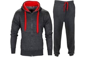 Parsa Fashions® Kids Boys Girls Tracksuit CONTRAST Set Full Sleeve Fleece Zipper Hoodie Top Bottoms Jogging Joggers Gym School - Sizes in Age 7/8 9/10 11/12 13 Years