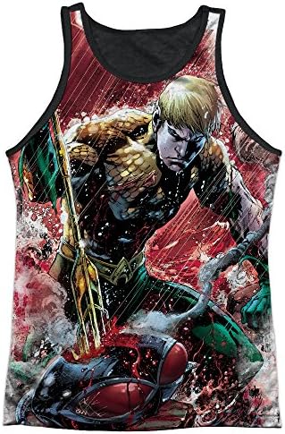 Jla Aquaman Vs Manta Mens Tank Top Shirt with Black Back (White, Medium)