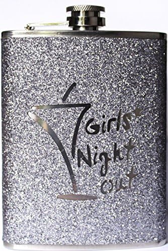 Hip Flask Stainless Steel (Girls Night Out Glittery Grey)