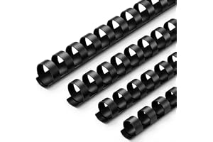QWORK 80-pack bindande kammar 21 ring, multistorlek bindande ringar 12/14/16/18 mm, A4 90-150 arkkapacitet