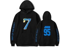 HEY XQ Unisex Map of The Soul 7 Hoodie Pullover Full Zip Kapuzenpullover Kpop Army Suga Jimin Jin Jung Kook J-Hope RM V Sweatshirts für Herren Damen Mädchen Fans