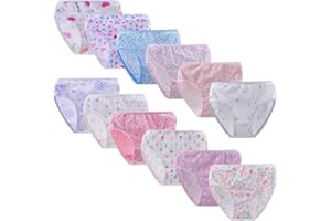 Yintry Niñas Bragas De Algodón Ropa Interior de Calzoncillos cómodos para niños (Paquete de 12 al Azar)