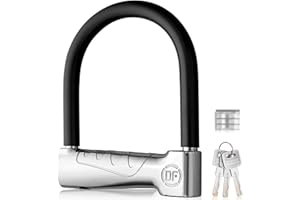 EYPINS Motorcycle Alarm Lock, 19mm Ultra-Strong Anti-Theft U-Lock, 110dB Loud Alarm, 20-Ton Hydraulic Resistant, Waterproof for Bikes/Scooters (Silver)