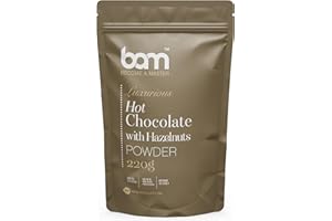 BAM Lujosa mezcla de chocolate caliente con avellanas, 220 g, 7 porciones
