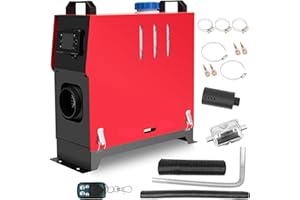 EVGTTI 5KW/8KW All-in-One Diesel Heater, Parking Heater with LCD Switch & Remote Control, Parking Heater Kit for RV Truck, Boat, Bus, Car Trailer (red)