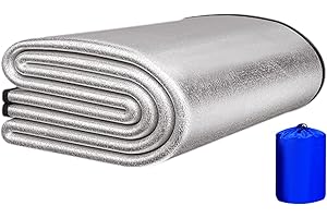 SMAI Almohadilla aislante para camping, alfombrilla de dormir de aluminio para camping, alfombrilla térmica reflectante de calor, perfecta para dormir en tiendas de campaña