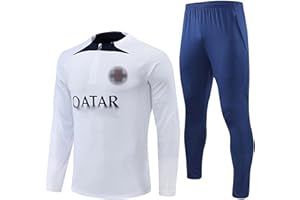 Kobzio Paris Chándales De Fútbol para Hombre, chándal de entrenamiento de fútbol para club de fútbol Europa Paris El Nuevo chándal de manga larga para adultos niño Primavera Y Otoño Traje