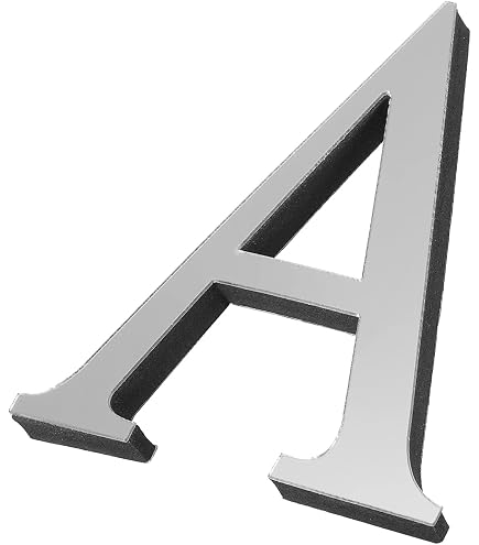 PATIKIL Adesivi Murali Lettera S 3D Acrilico Specchio - Autoadesivo Argento 10cm - Decorazione Casa Fai Da Te - 2
