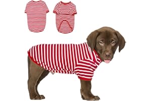 PetSmiler Maglioncino Cane - Maglioncino Cane Taglia Piccola Media, Maglia Cane Gatti Maglione Cane a Righe Magliette per Cani Elasticizzata, Maglioncino Chihuahua Bulldog Francese (Rosso L)