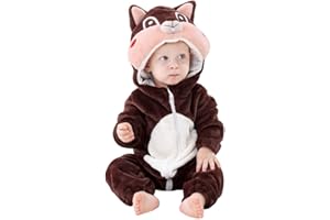 COOKY.D Tuta Invernale Unisex con Cappuccio per Bambino Animale 3-36 Mesi