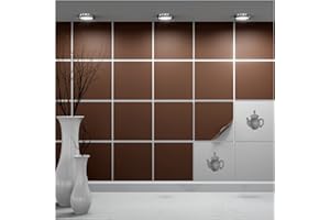 FoLIESEN - Fliesenaufkleber 15x15 cm | selbstklebende Fliesen-Folie für Bad & Küche | entfernbare Klebe-Folie für Wandfliesen Küchenrückwand & Bordüren | 200 Klebefliesen, .:Braun matt