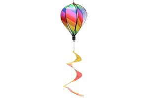 NLMAYT Spiral Rainbow Windsock, Hot Air Balloon Wind Spinners, Outdoor Colorful Windturbine Hanging Decoration for Garden Lawn Park Yard Festival Ornaments