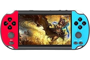 CZT Console portatile retrò 4,3 pollici portatile con built-in 3000 giochi che supportano MP3/MP4 console di gioco portatile simulatore arcade per bambini come regalo per le persone(Blurosso)