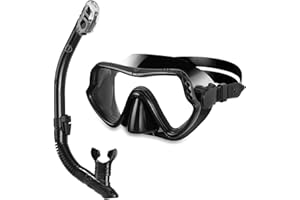 ‎ZYXBBD Schnorchelset Erwachsene, Anti-Leck & Anti-Fog Panorama Tauchmaske aus Gehärtetem Glas, Taucherbrille mit Schnorchel, Premium Dry Schnorchel für Schnorcheln, Schwimmen und Tauchen