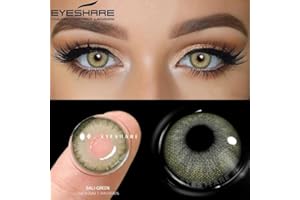 ELECTRONICFIX Lentilles couleur discrètes d'aspect yeux naturel et sans correction - Lentilles de couleur (bali green, 14.5mm, 0.0, Dioptres)
