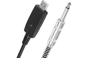 SinLoon usb to guitar jack cable USB to 6.35mm Guitar Interface 10FT Studio Audio Cable Guitar Computer Connector Cord Adapter for Instruments Recording Singing