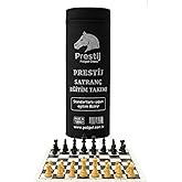 Prestige Roll Chess Set | Training Chess Set Foldable Biala Skin Roll | With Plastic Stone | With Carrying Bag | School and T