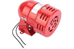HYUDUO Allarme a Motore in Metallo, MS-190 220V Suono Continuo Rosso 120DB Motore Vite di Allarme Elettronico di Sicurezza di Sorveglianza di Sicurezza