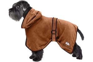 Bella & Balu Peignoir pour Chien en Microfibre – Peignoir pour Petit Chien Absorbant pour séchage après baignade, Bain ou Sortie sous la Pluie (S | Marron)