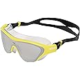 ARENA Unisex Adult The One Swim Mask Fitness Swimming Goggles for Men and Women Large Fit Polycarbonate Mirror Lens, Silver/Soft Green/Black