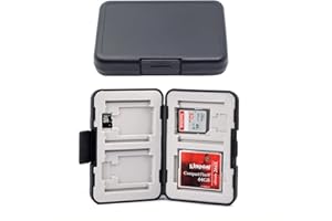 AMZFUK Aluminium Speicherkartenetui Wasserdicht Stoßfestes Speicherkartenetui Für 4 Sd Karten 4 Tf Karten Und 4 Tf Karten (Schwarz)