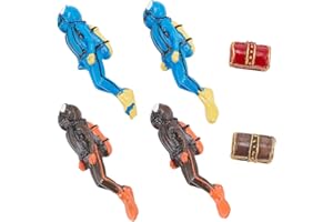 arricraft 6 Piezas Buzo Figuras Decoración, Figuras de Caja del Tesoro de Resina de 2 Estilos, Modelo de Escena Oceánica, Mini Figuras de Nadadores para Mesa de Arena En Miniatura