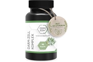 ‎CODE VITAL CODE VITAL® Darm-Zell Komplex I 90 Kapseln für Magen Darm Entspannung I Darm-Kapseln mit L-Glutamin I Natürliche Bitterstoffe aus Wermut I gesunde Darmflora I hochwertige Magen-Kapseln