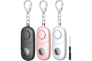 Qoosea Llavero Alarma Personal 135dB con Luz Estroboscópica para Mujeres, Niños, Estudiantes, Ancianos – Alerta de Seguridad, Autodefensa de Emergencia, Carrera Nocturna, Senderismo
