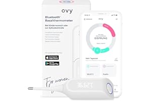 Ovy® Bluetooth Basalthermometer mit EU-zertifizierter Ovy App zur hormonfreien Verhütung und bei Kinderwunsch