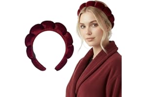 Bottega della Principessa-Cerchietto in Velluto Bombato-Cerchietto Skin Care virale Tik Tok per Beauty routine, Trucco, Spa-con astuccio in organza