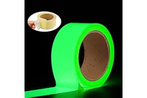 POLLY ONLINE Cinta Luminosa Glow in the Dark, Cinta Autoadhesiva Tape Fluorescente, Etiqueta de Seguridad, Cinta Impermeable para Decoración Hogar y Signo de la Noche,señal de salida (5m × 5cm)