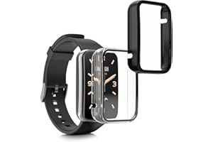 kwmobile Etui kompatybilne z Xiaomi Mi Band 7 Pro 2 x szkło hartowane z plastikową ramą, czarne/przezroczyste