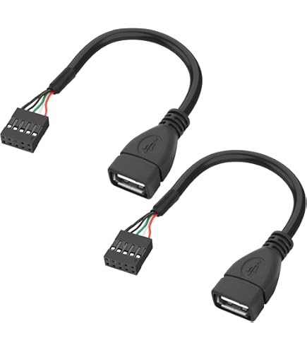 Rocstor 6in USB 2.0 Cable - USB A Female To Motherboard 4 Pin Header Adapter