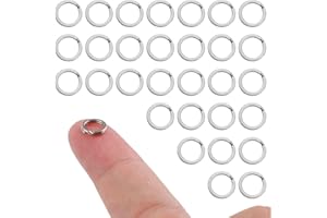 NQEUEPN 30pcs Split Rings, 8mm Stainless Steel Key Ring Key Chain Rings Split Jump Rings for Jewelry Making Metal Open Jump Rings Connectors Key Ring Attachment for Car Keys Craft Making