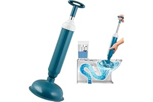 QINGLEE Desatascador Tuberias Profesional, Azul Desatascador Tuberias a Presion, Desatascador Manual Fuerte Succión, Desatascador de Ventosa de Goma, para Baño, Inodoro, Bloqueo de Tuberías (1)
