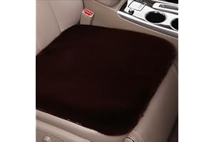 FADCAER Car Front Seat Cushions, Fine Plush Seat Protector for Car Driver Office Chair Home Universal Size Warm Office Chair Car Mat with Non-Slip Backing Universal Fit (coffee)