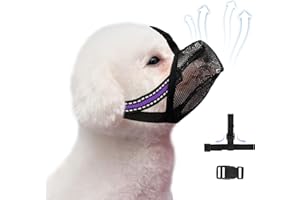 VACHELPER Museruola per Can Museruola a Rete Morbida Anti-Morso Museruola a Rete per Grandi Cani Riflettente Traspirante Regolabile Copertura per Museruola Impedisce di Masticare Rosicchiare Abbaiare Mordere XS