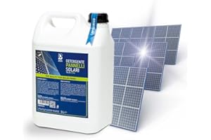2BM SOLAR CLEAN Detergente 5L Specifico Pulizia Pannelli Fotovoltaici e Solari, Antistatico, Alto Potere Pulente, Rapida Eliminazione dello Sporco, Fuliggine e Smog, NO Opacizzazioni, Tanica 5 Litri