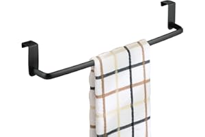 ‎MDESIGN Mdesign Tea Towel Holder Kitchen Cupboard - Length: 37 cm. / 14.5 inches. Colour: Matt Black Kitchen Towel Holder